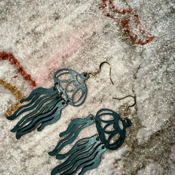 Handmade Jellyfish Earrings - Picture 3 of 4